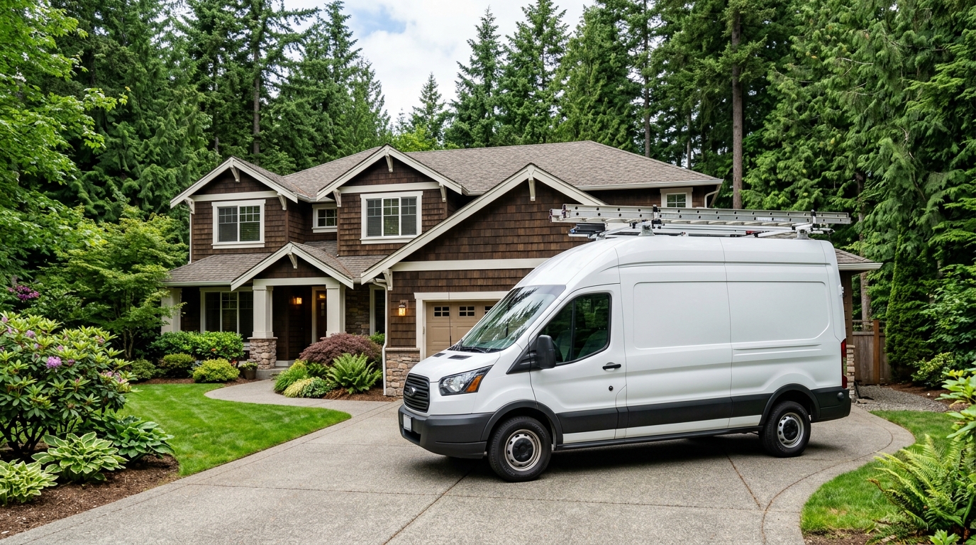 Bothell Electrical Pros service van parked outside a Bothell residence